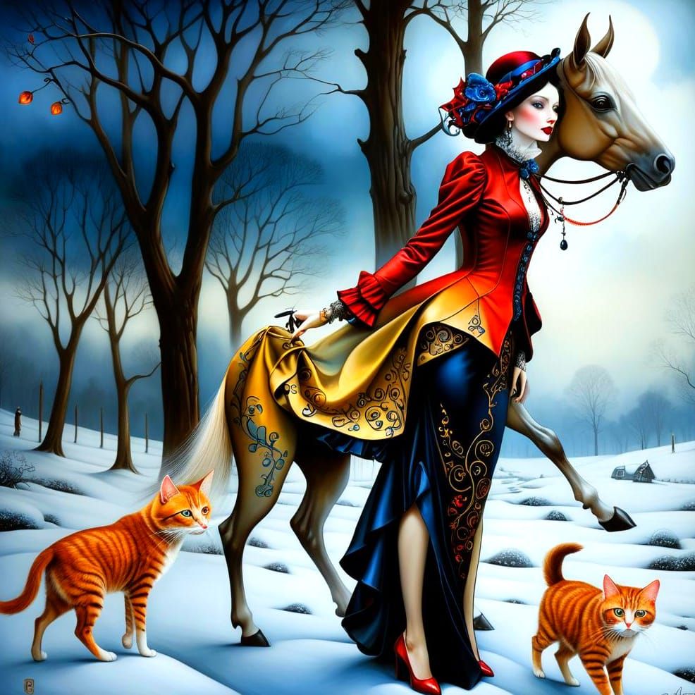 Charming Lady: Photorealistic Portrait in Surreal Style