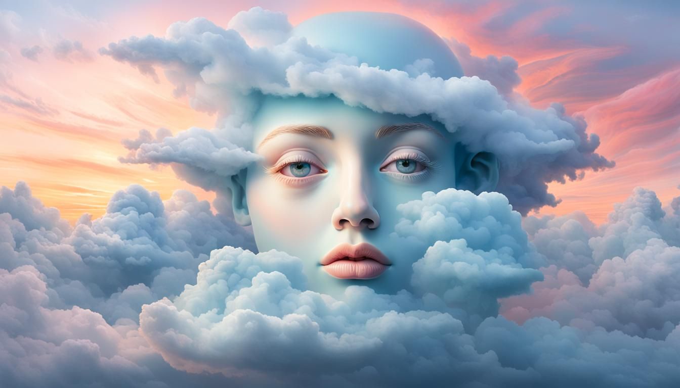 one's head in the clouds AI Generated Artwork NightCafe Creator