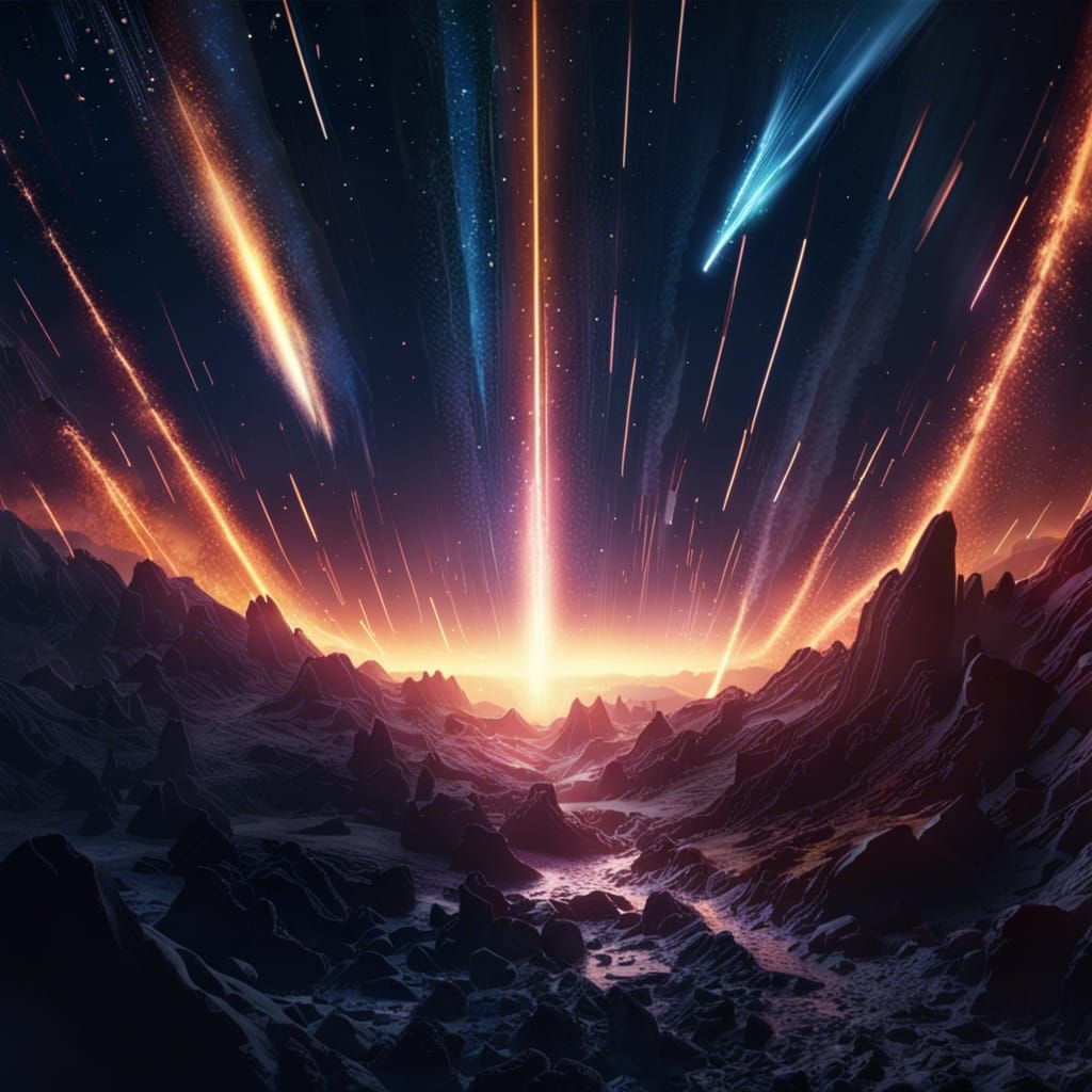 Meteor Shower - Ai Generated Artwork - Nightcafe Creator