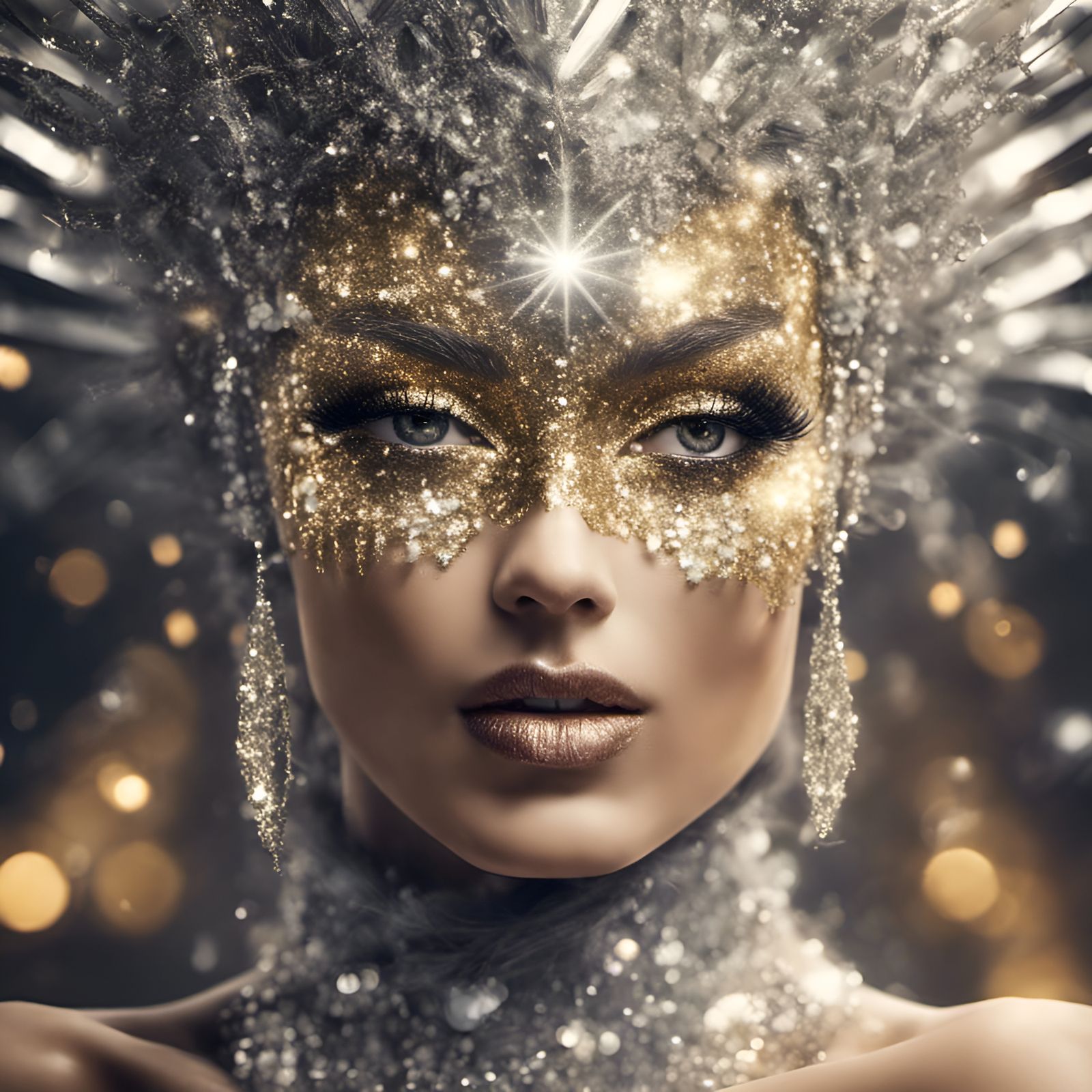 Sparkling Glitter, Golden Silver Showgirl