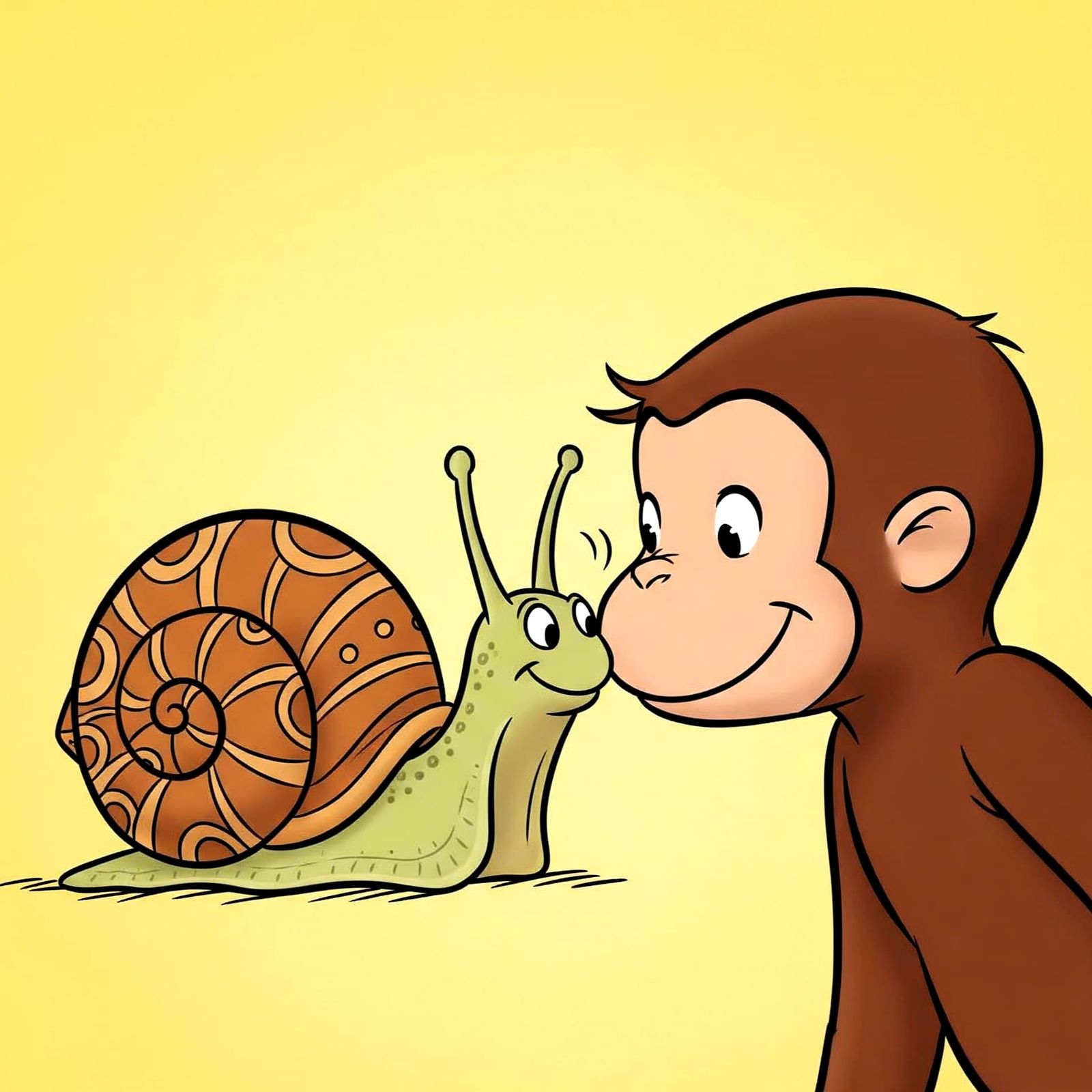 Curious Snail and Monkey