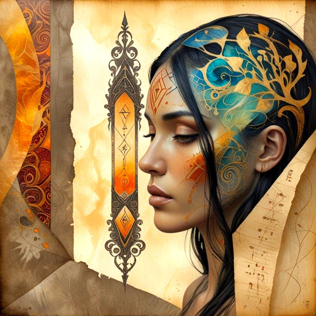 Longing and Desire in Colorful Ink Wash Painting