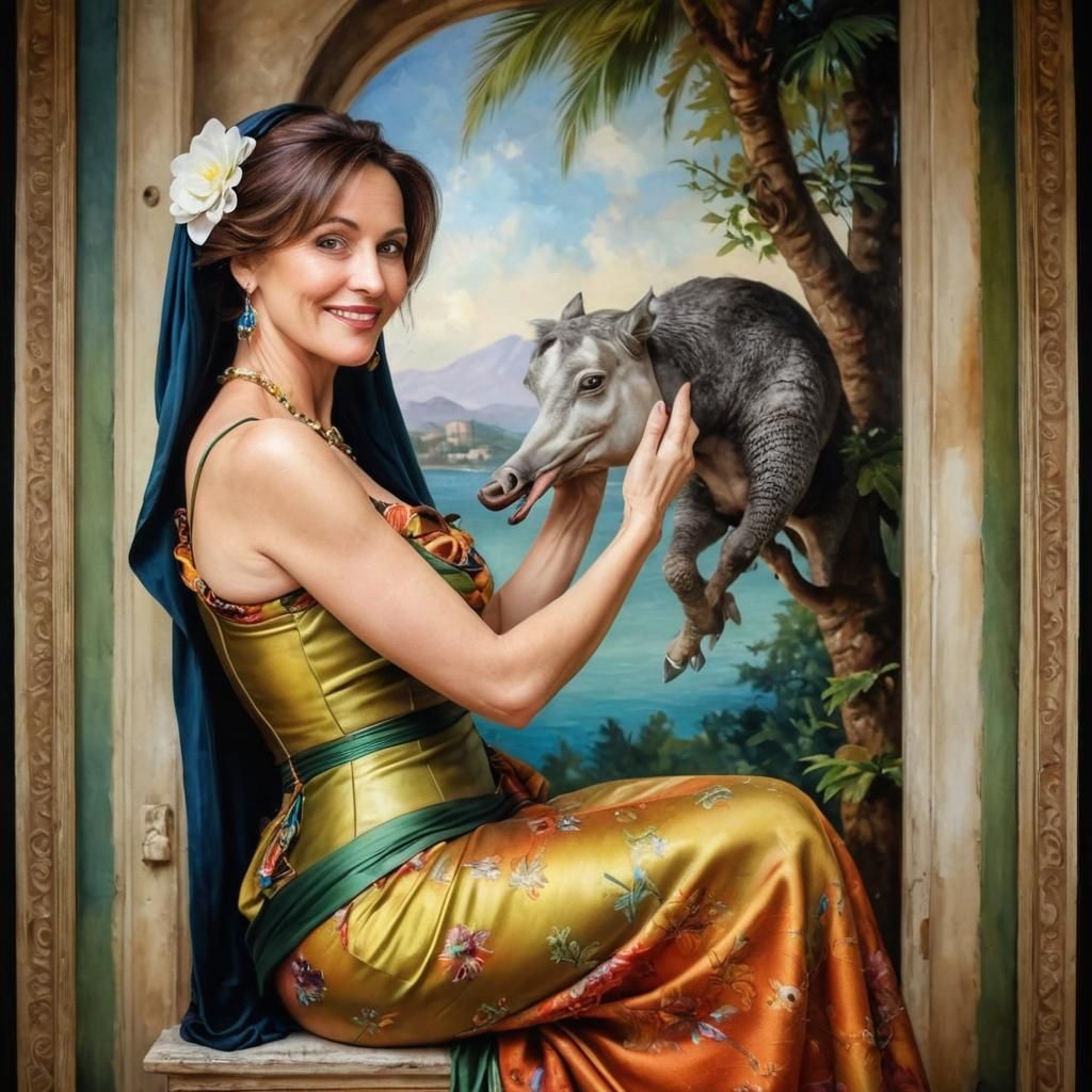 Charming 40-Year-Old Lady Portrait with Expressive Eyes