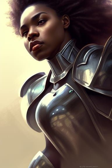 female knight in contemplation