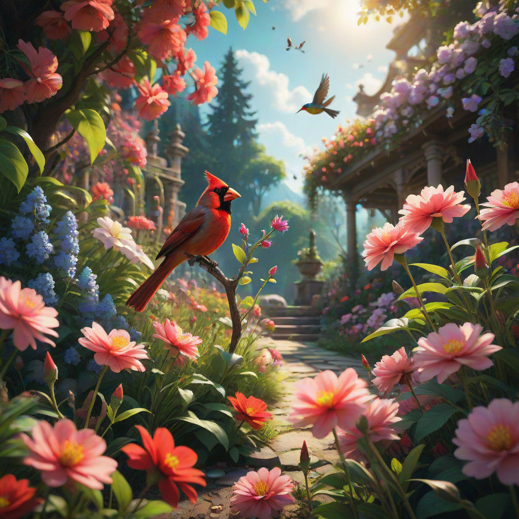 an flower garden in spring  by @Star