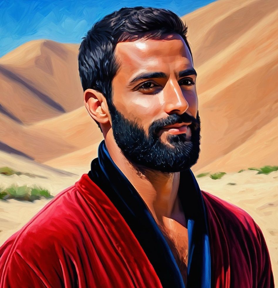 A handsome full-bearded man