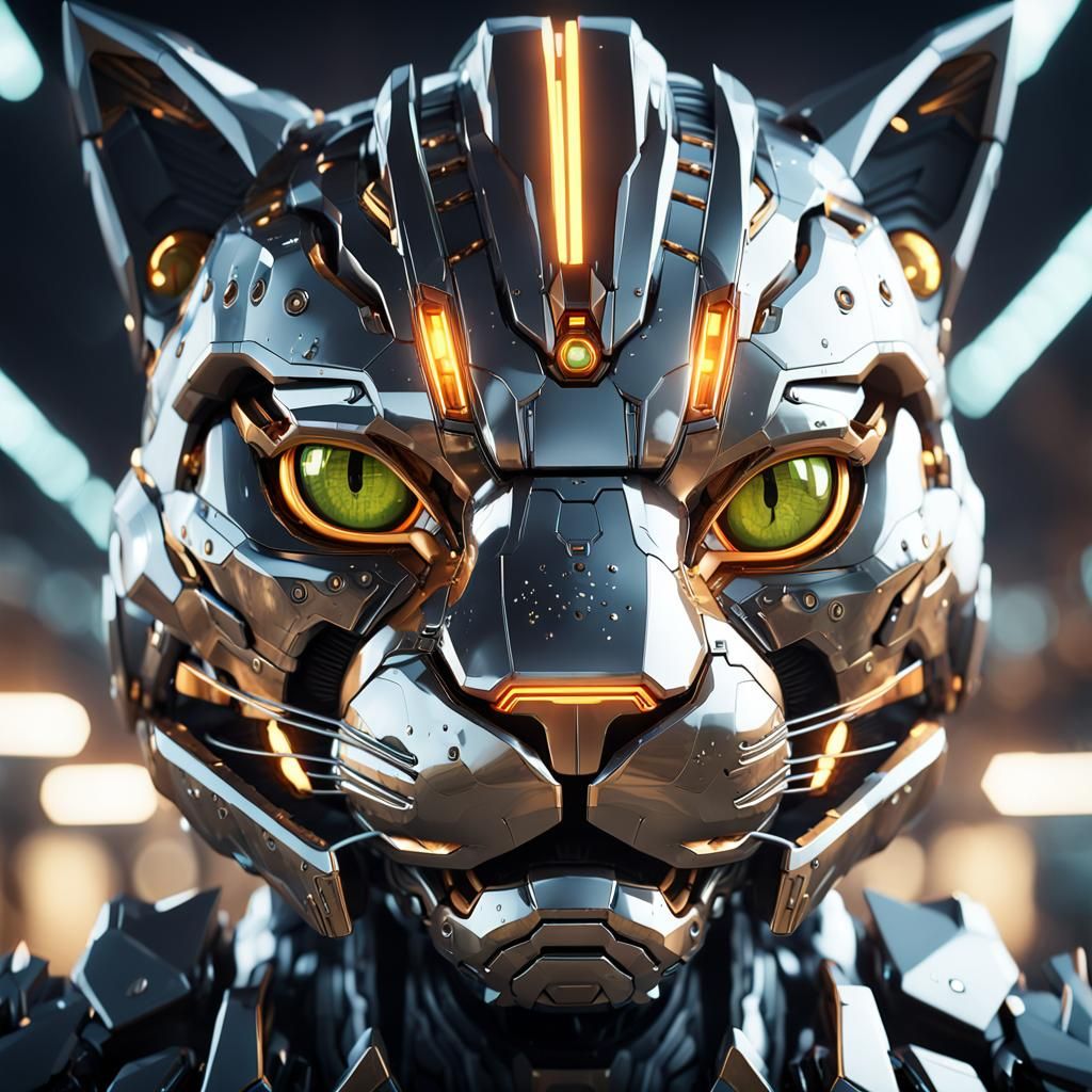 Mecha cat face  by @Emily