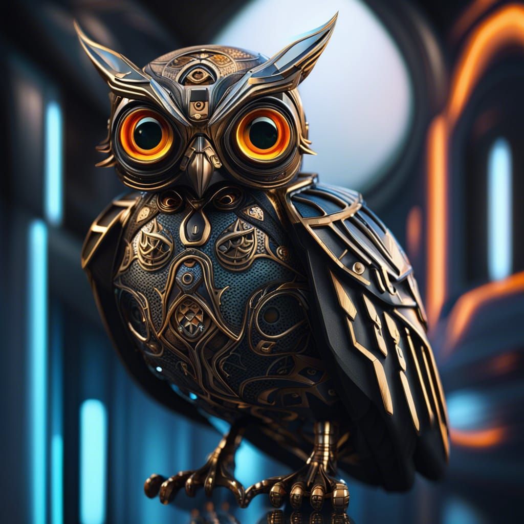 Robo Owl - Ai Generated Artwork - Nightcafe Creator