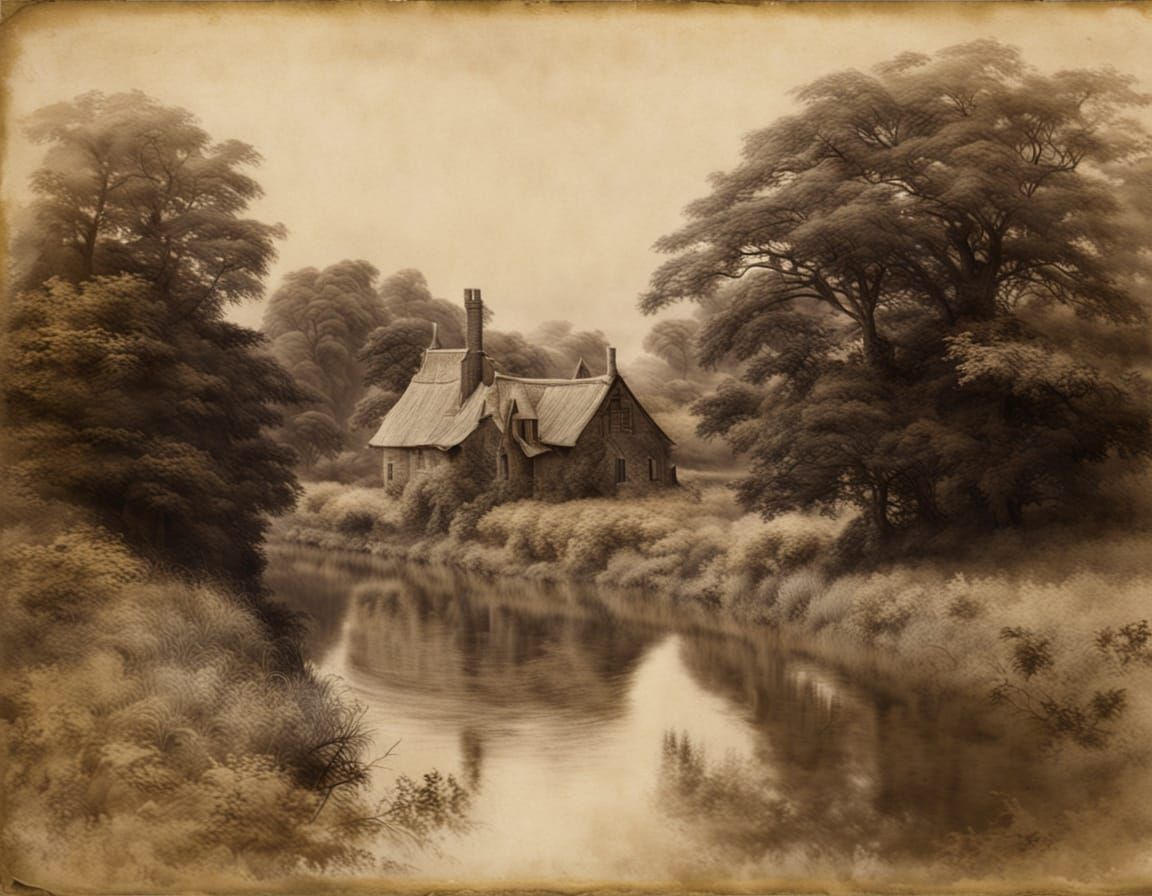 sepia pictorialism of a constable landscape  by @rrruss