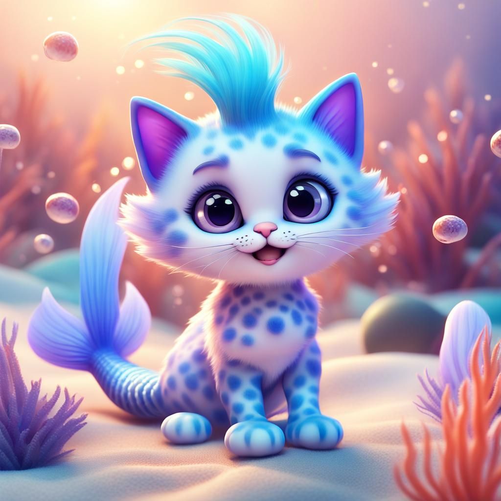 Mermaid kitty. - AI Generated Artwork - NightCafe Creator