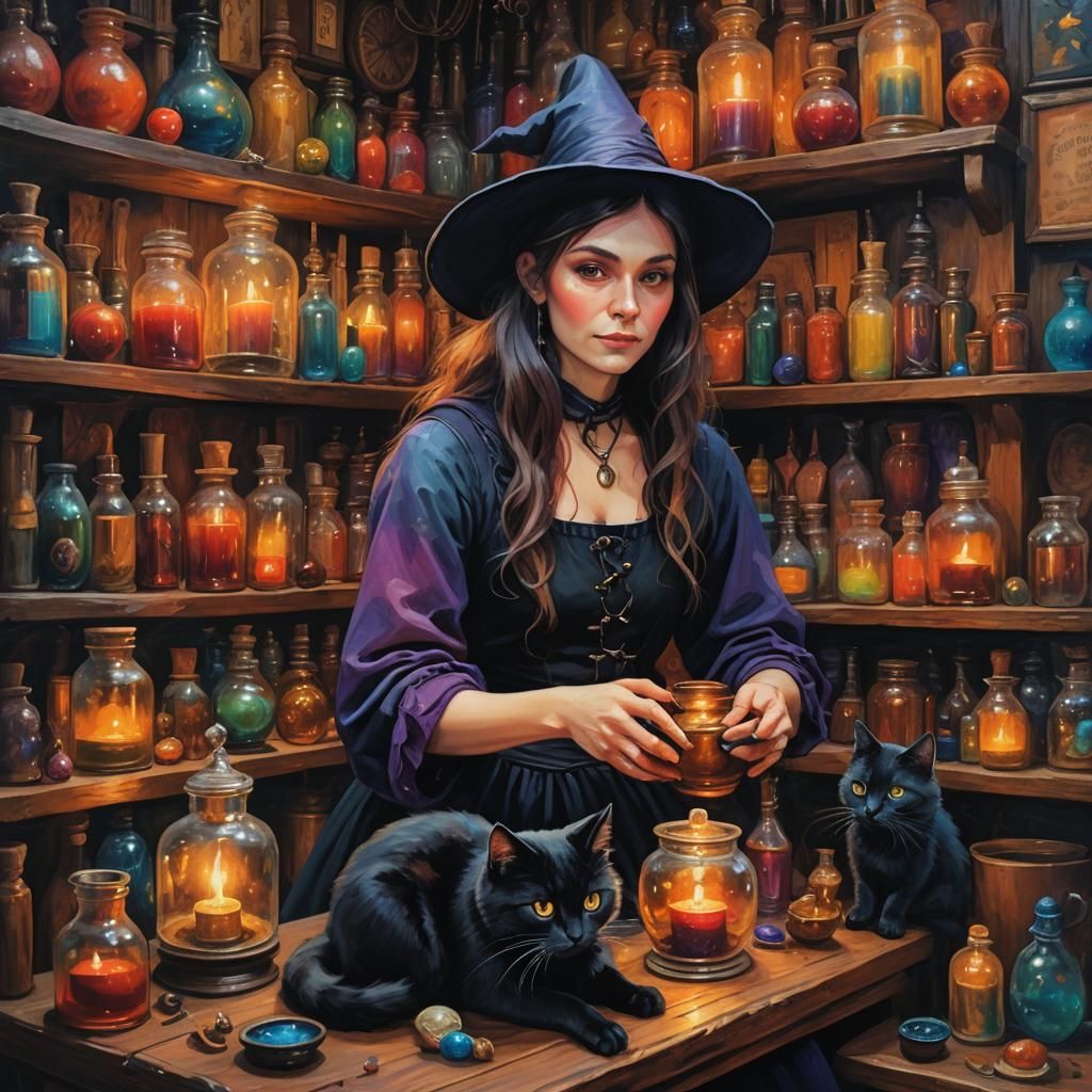 adorible witch and black cat  by @Candace Martin-Skipper