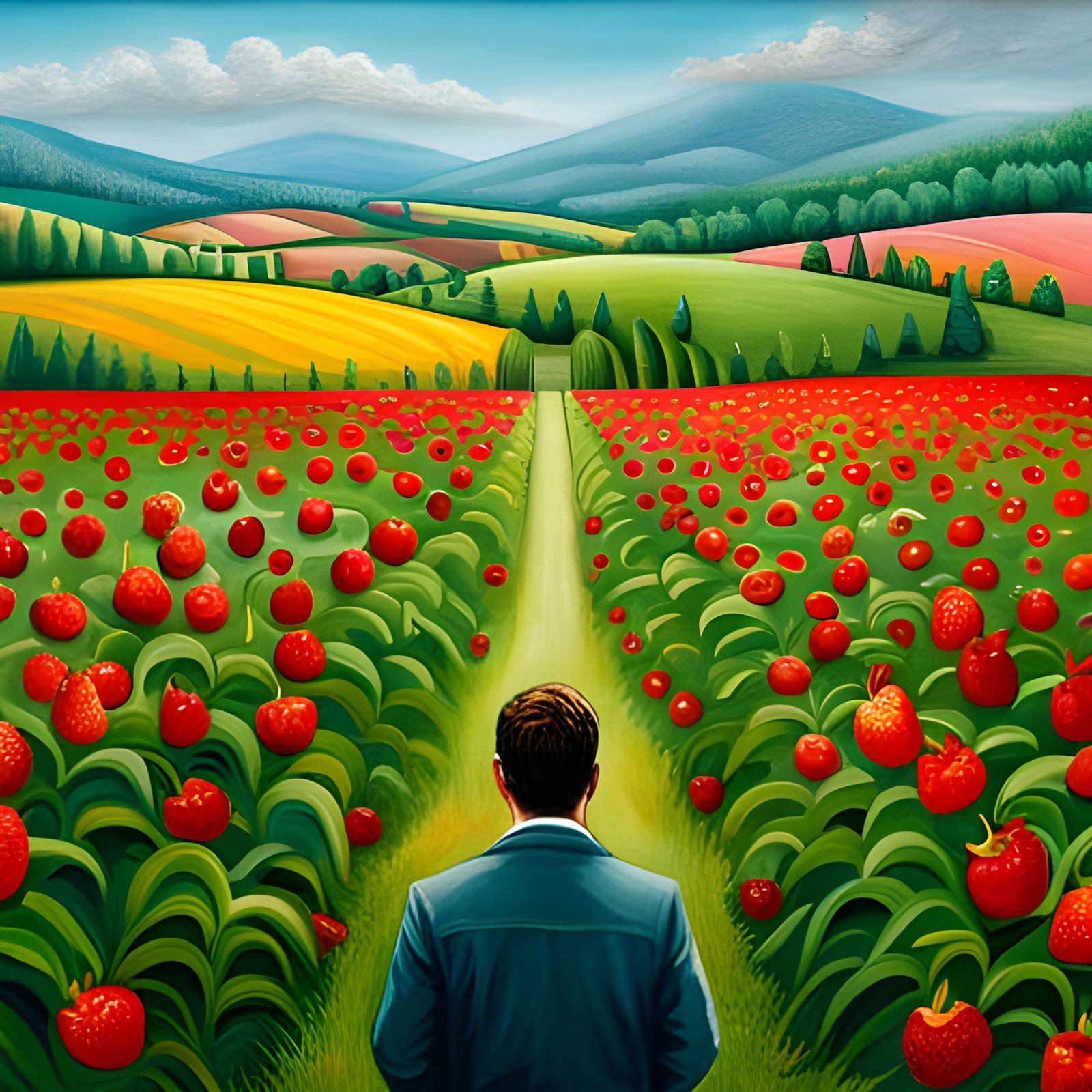 Strawberry Fields For Now - AI Generated Artwork - NightCafe Creator