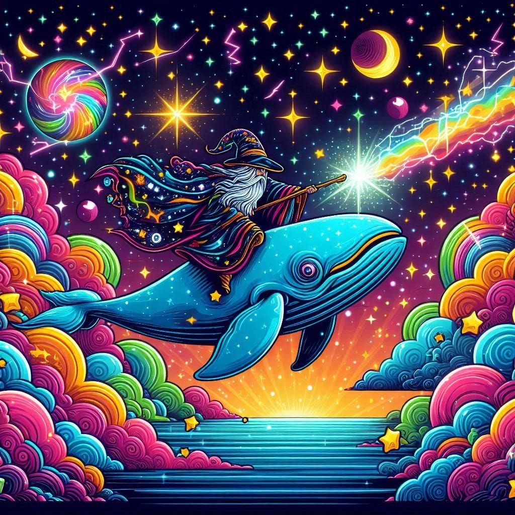 cosmic whale of colors