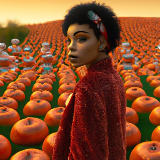 field of jack-o'-lanterns