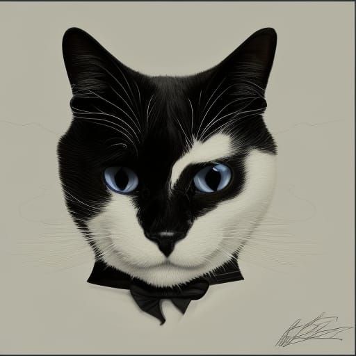 Black and white tuxedo cat - AI Generated Artwork - NightCafe Creator