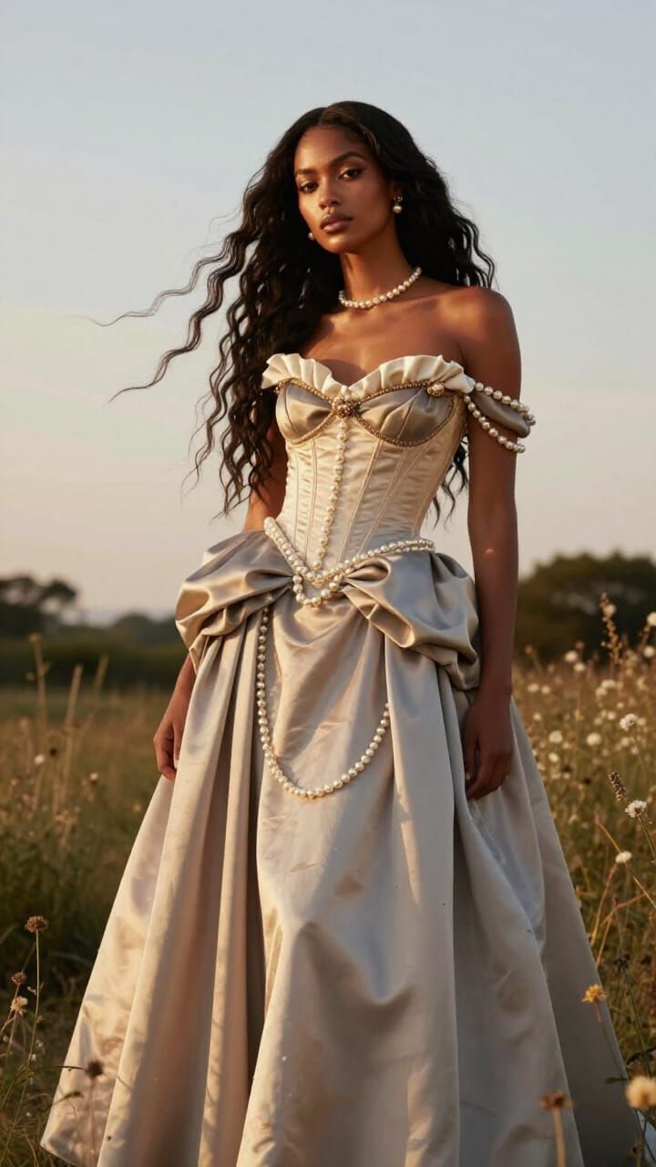 Golden Hour Editorial: Avant-Garde Gown Portrait