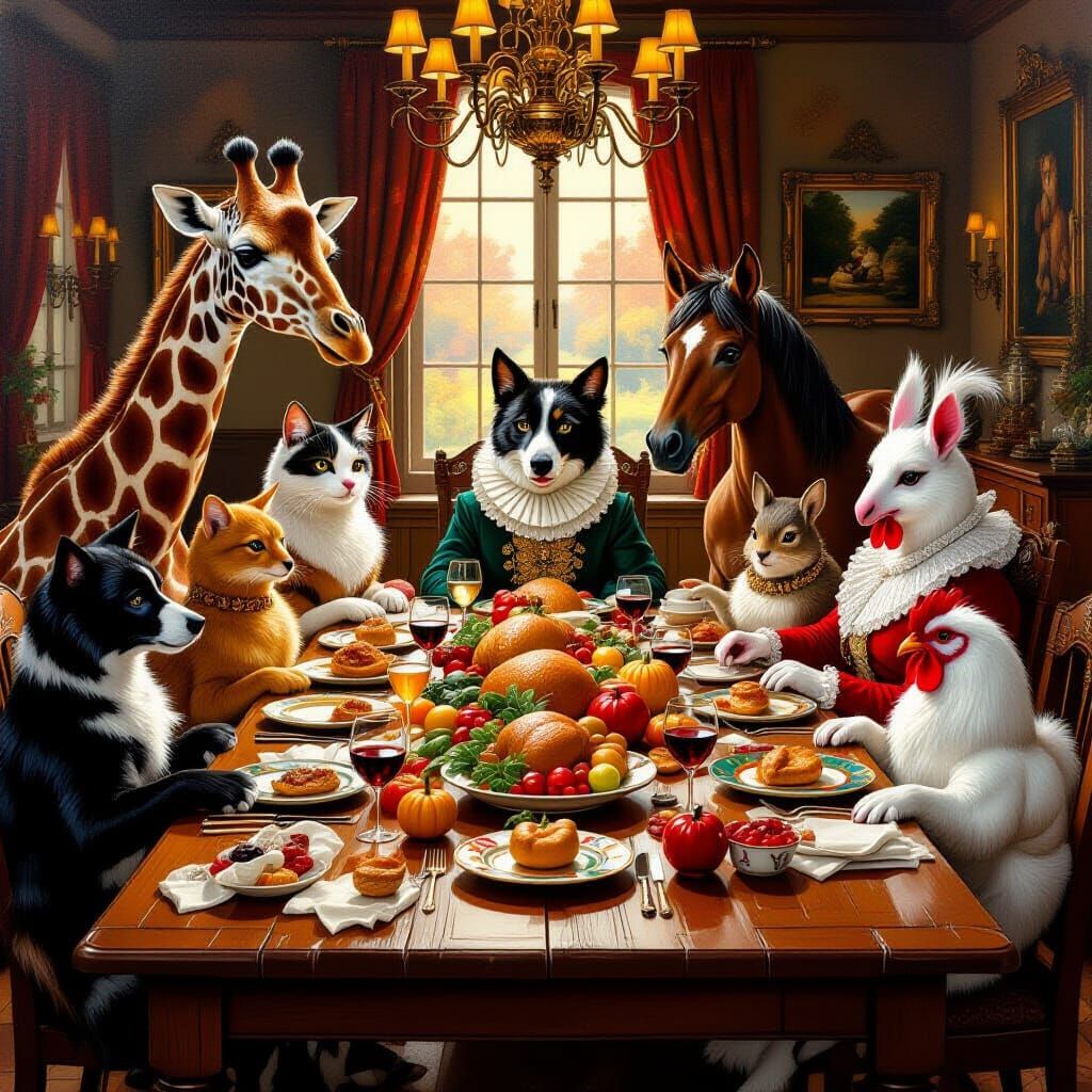 a thanksgiving feast   by @undefined