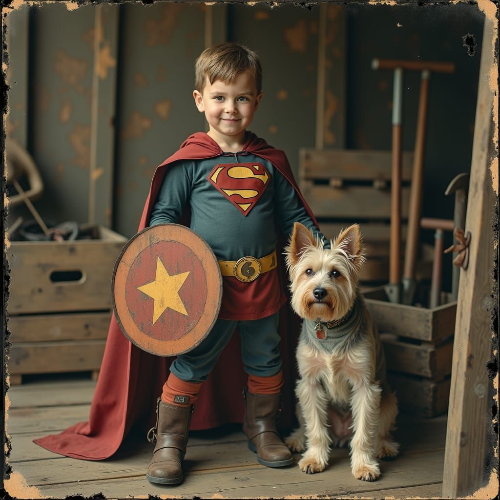 Superboy and his dog  by @J_L