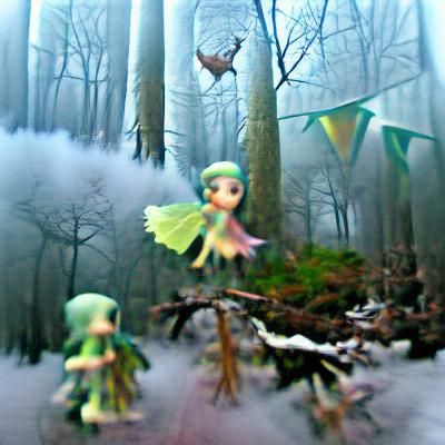 Fairy’s flying threw a Misty and cold forest