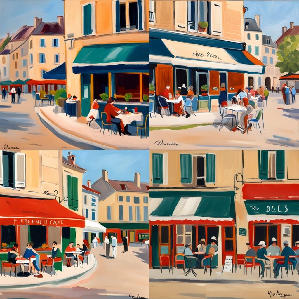French cafe Street scene