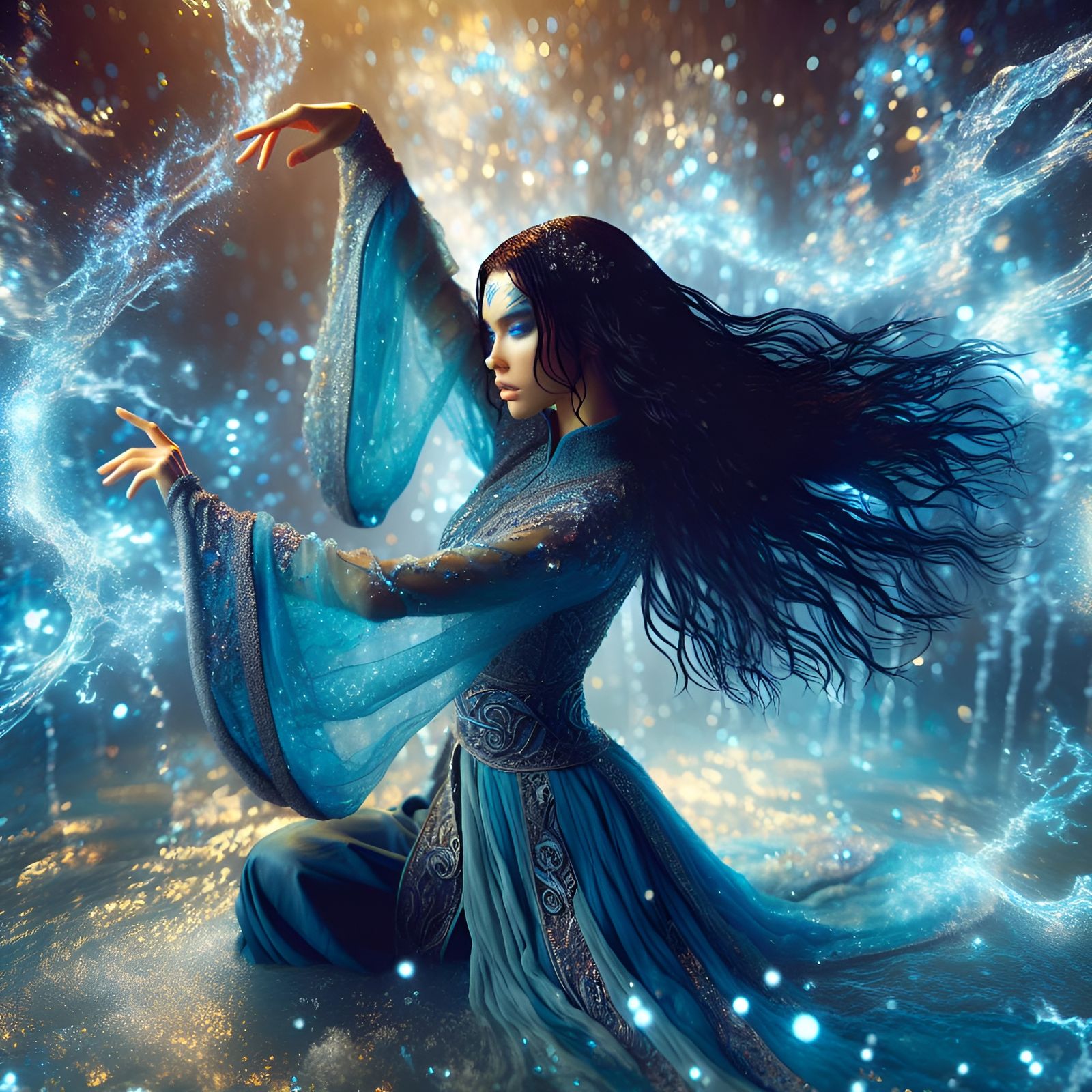 Beautiful Waterbender - AI Generated Artwork - NightCafe Creator