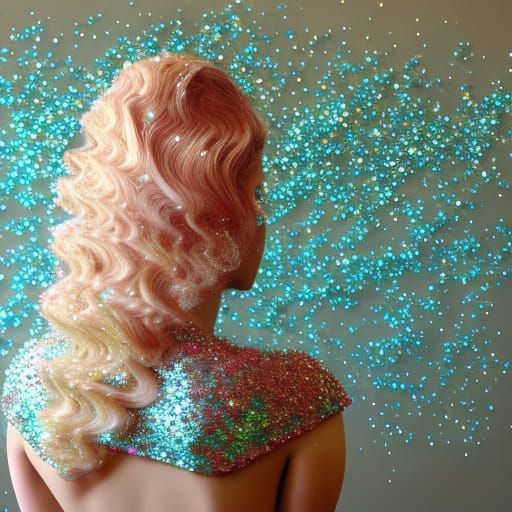 Ocean waves of glitter, flawless, dramatic, artistic