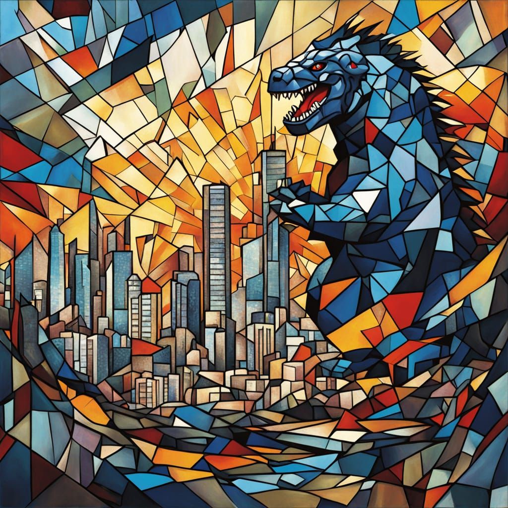 Godzilla Unleashed in Tokyo Mosaic