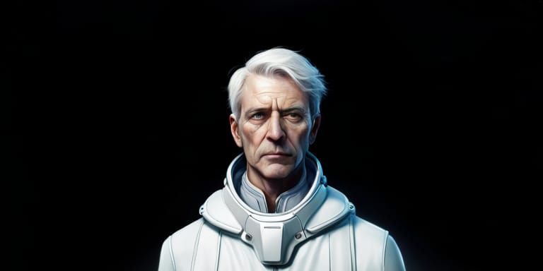 Man, hyperrealism, detailed painting, sci-fi, horror, glitch...