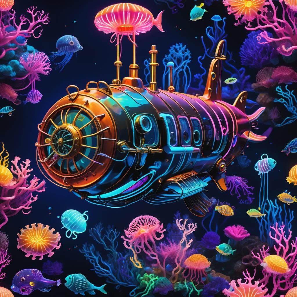 Neon Nautilus  by @JMO