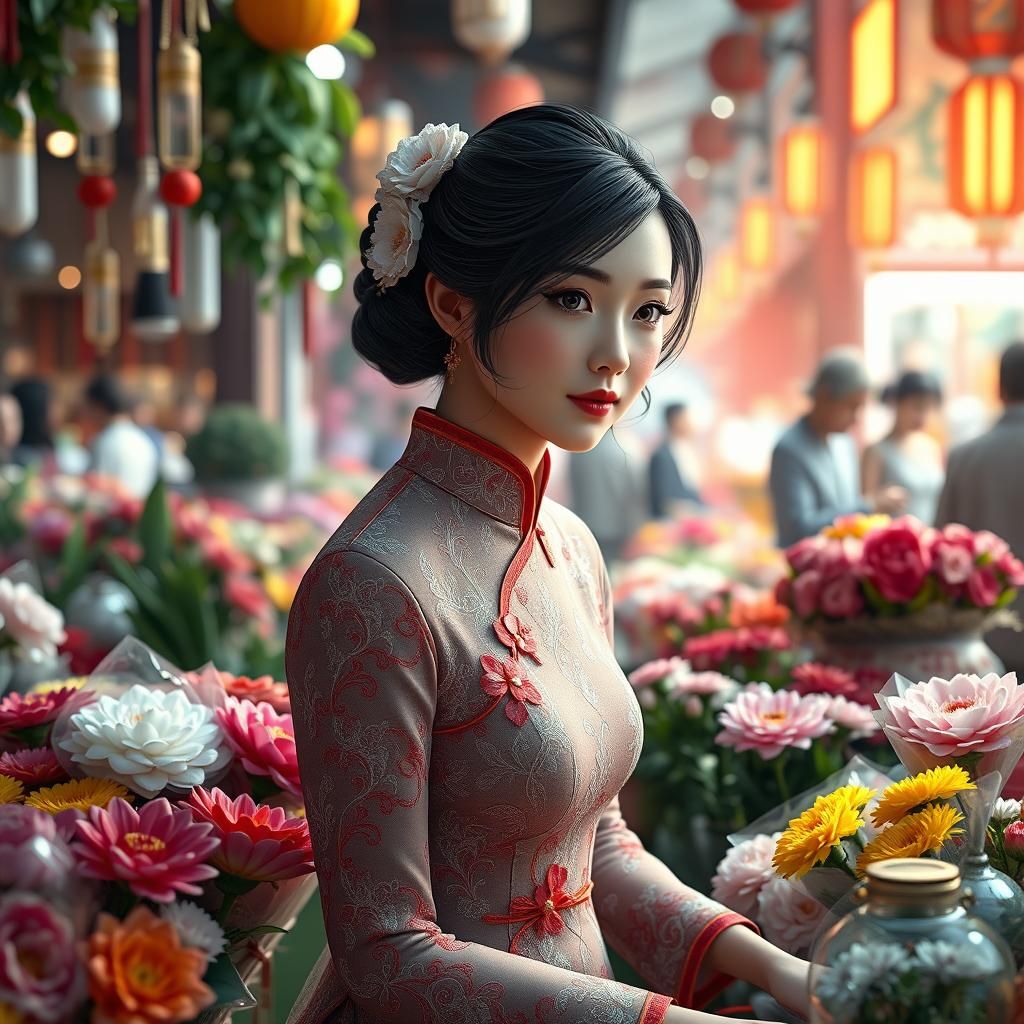 Chinese flower market