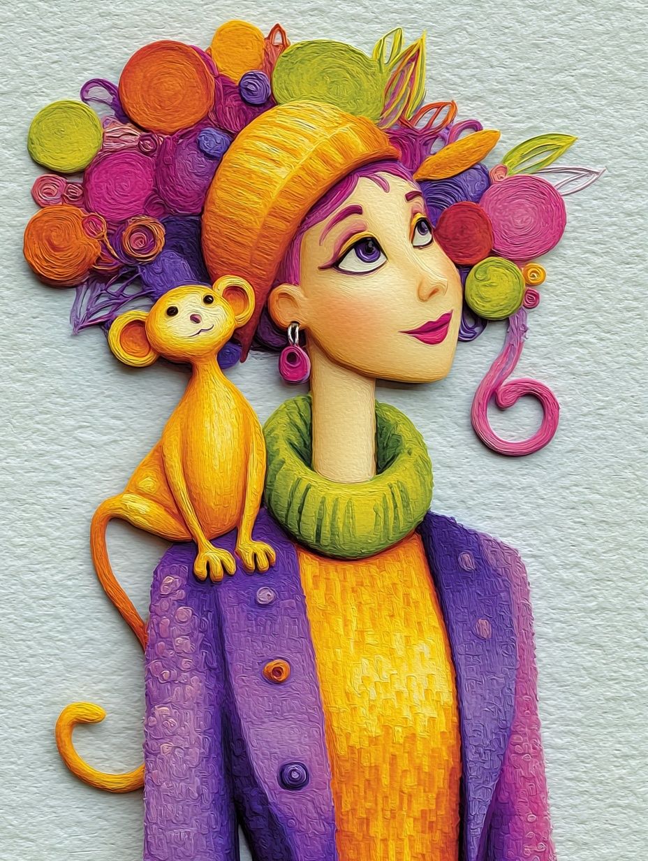 Girl with monkey