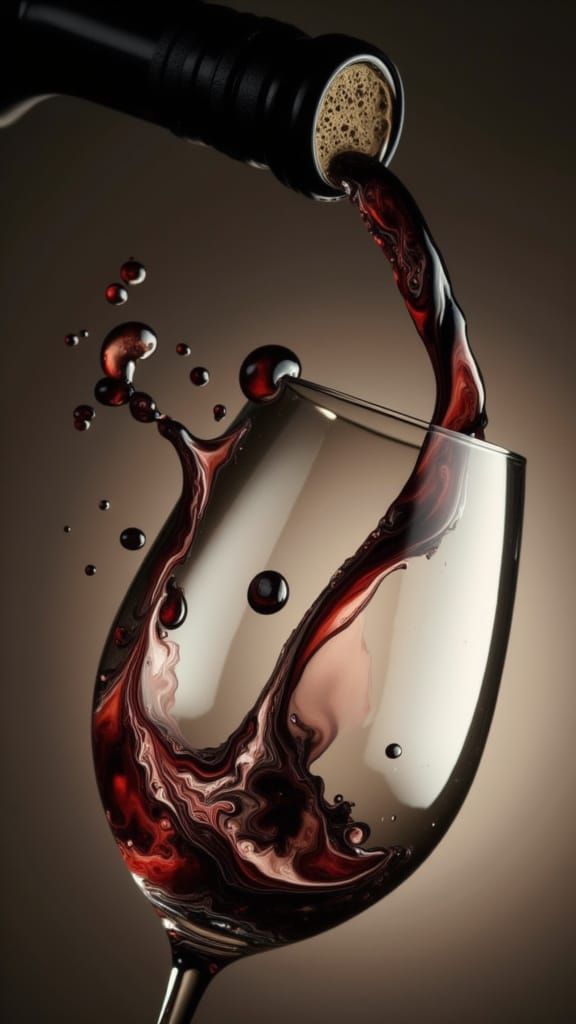 Luxurious Wine Still Life in Warm Sunset Hues