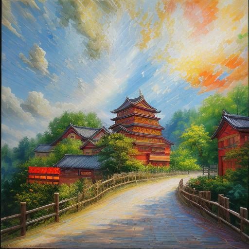 Neo-Impressionist Wood Piles and Ancient Houses