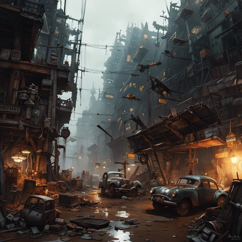 Junkyard City 2 AI Generated Artwork NightCafe Creator