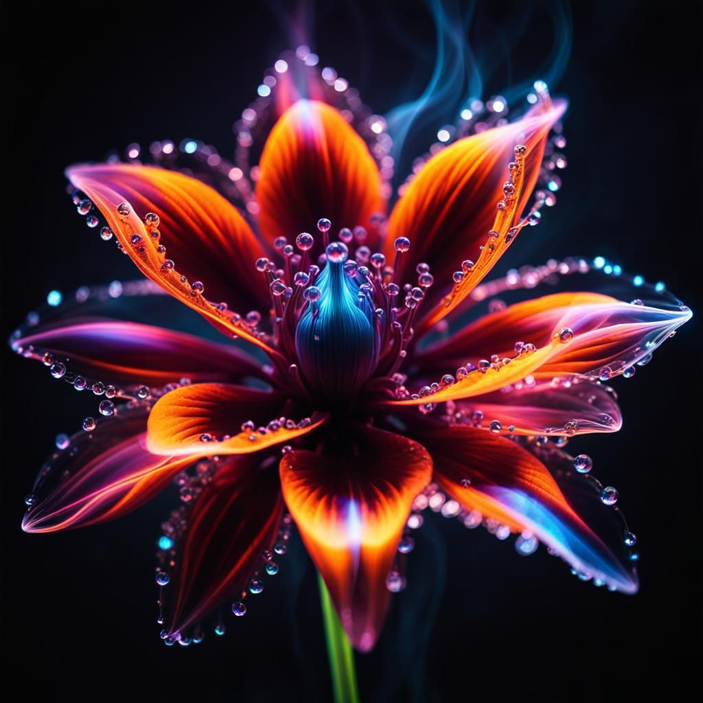 Magical flaming flower  by @Andy