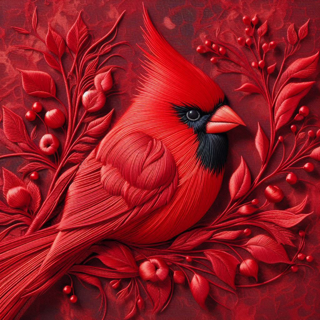 Red Cardinal in Silk  by @AliceIsWonderful