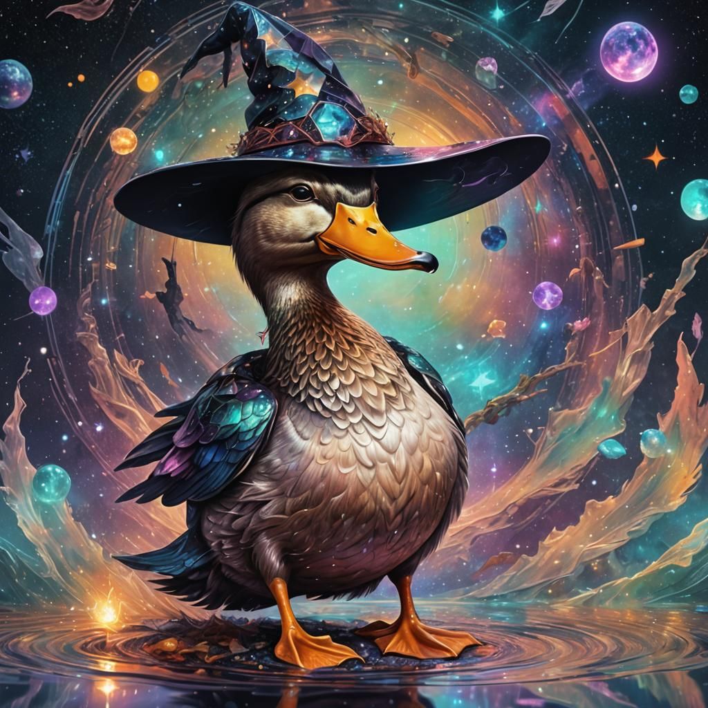 A Duck With a Witch Hat - AI Generated Artwork - NightCafe Creator