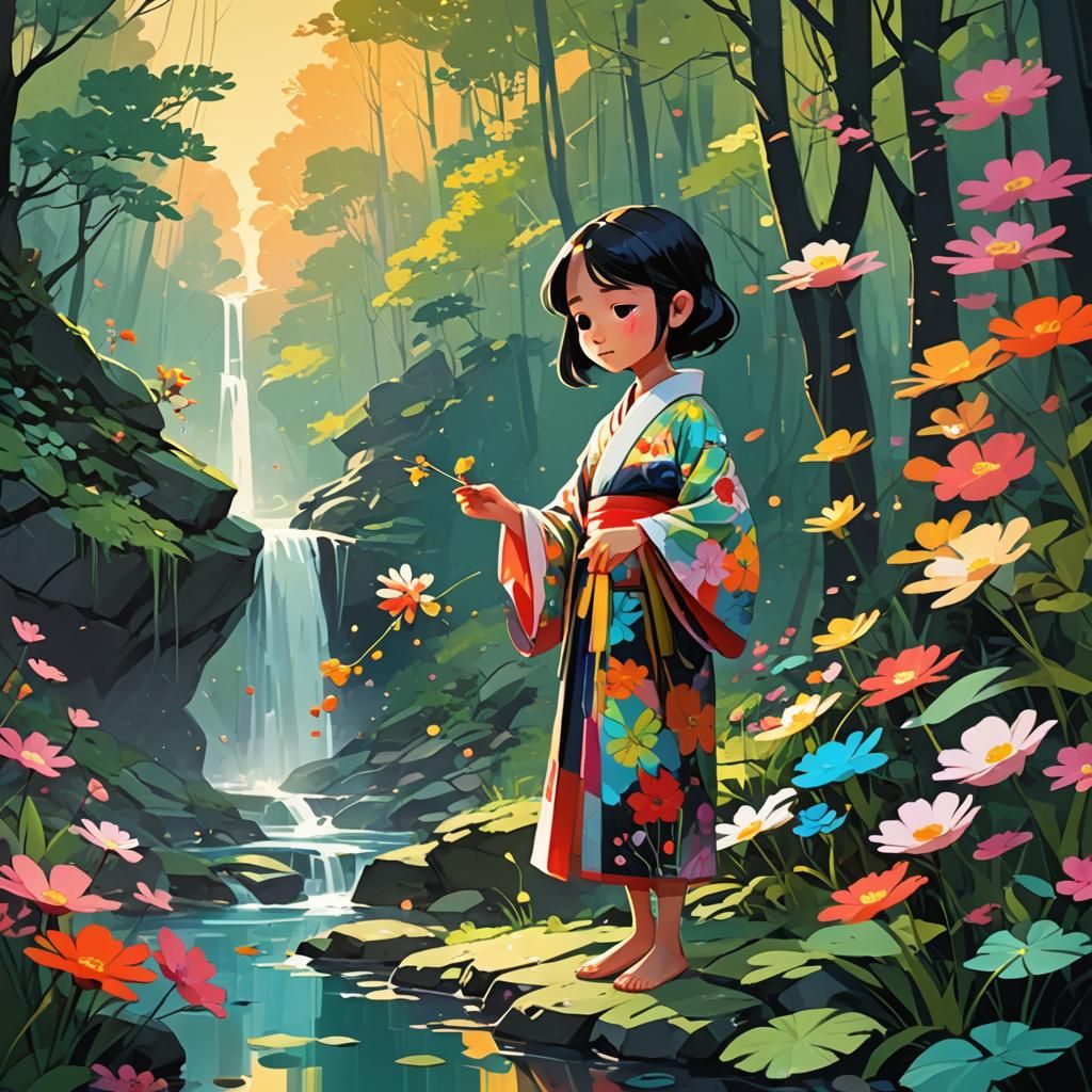 Dropping Flowers in the Stream