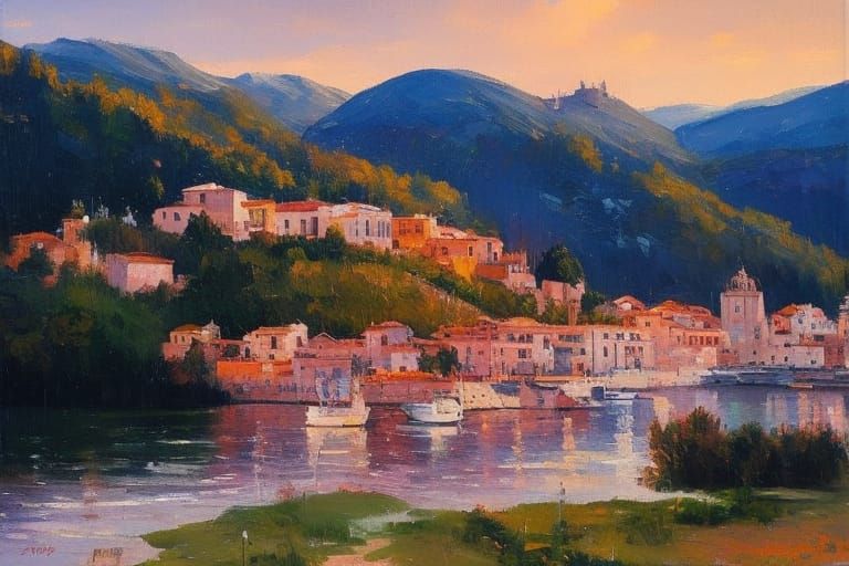 A charming small spanish town AI Generated Artwork NightCafe Creator