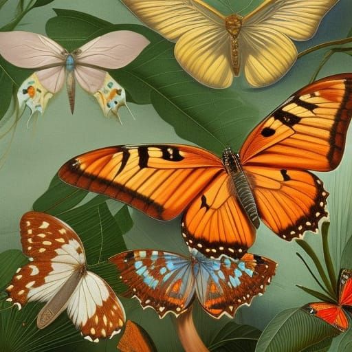 The Butterflies of australia, botanical illustration, white ...