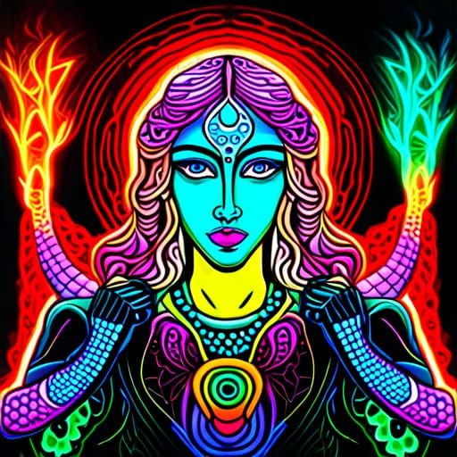 shakra meditation blacklight art UV-reactive colors fluorescent vivid ...