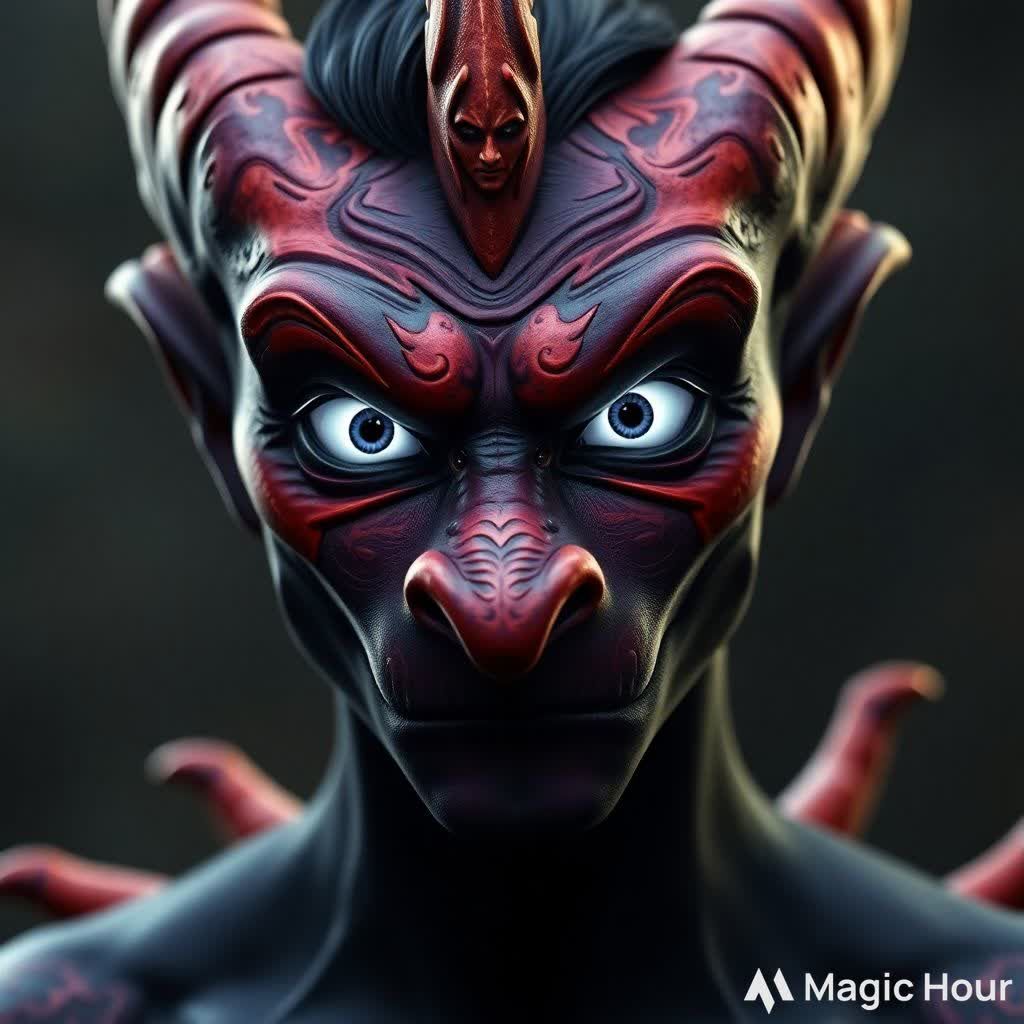 very creative and spooky fictional fantasy art creation of a Human form version of dark Spyro from the legend of Spyro e...