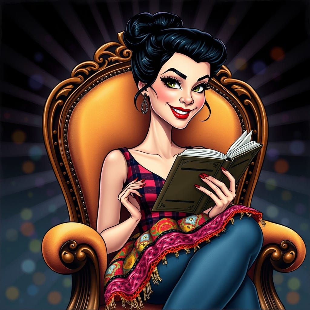 Sassy Pinup Girl in Vibrant Pop Art Style