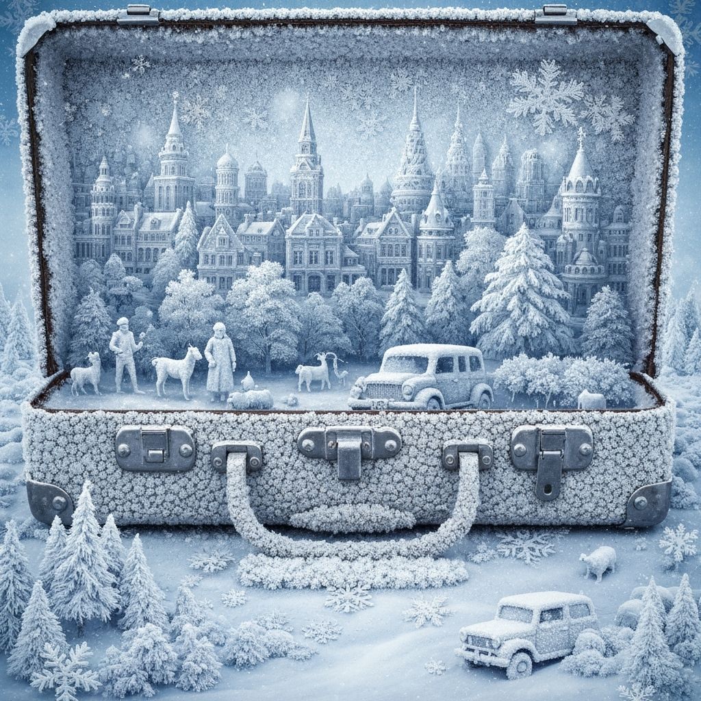 Snow suitcase  by @Autosmagic