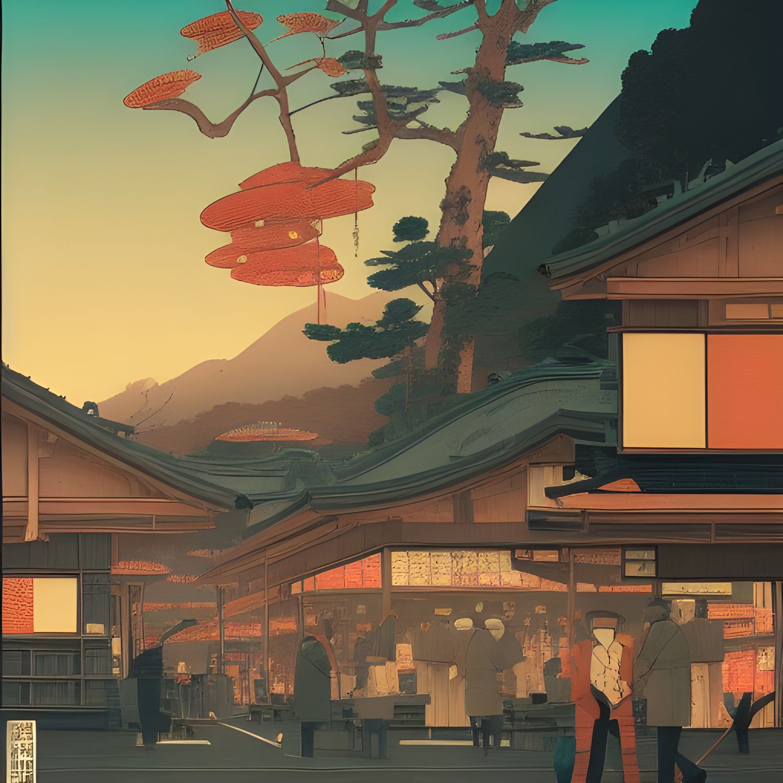 Interconnected World in Cel-Shaded Digital Illustration