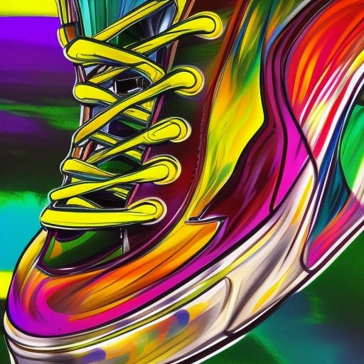 A vibrant glass shoe - AI Generated Artwork - NightCafe Creator