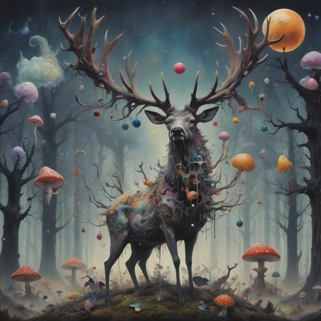 Stag Deconstructed - AI Generated Artwork - NightCafe Creator