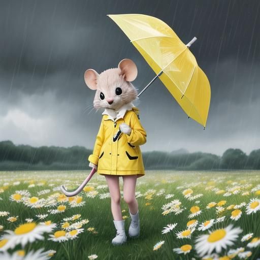 A cute mouse in the rain. - AI Generated Artwork - NightCafe Creator