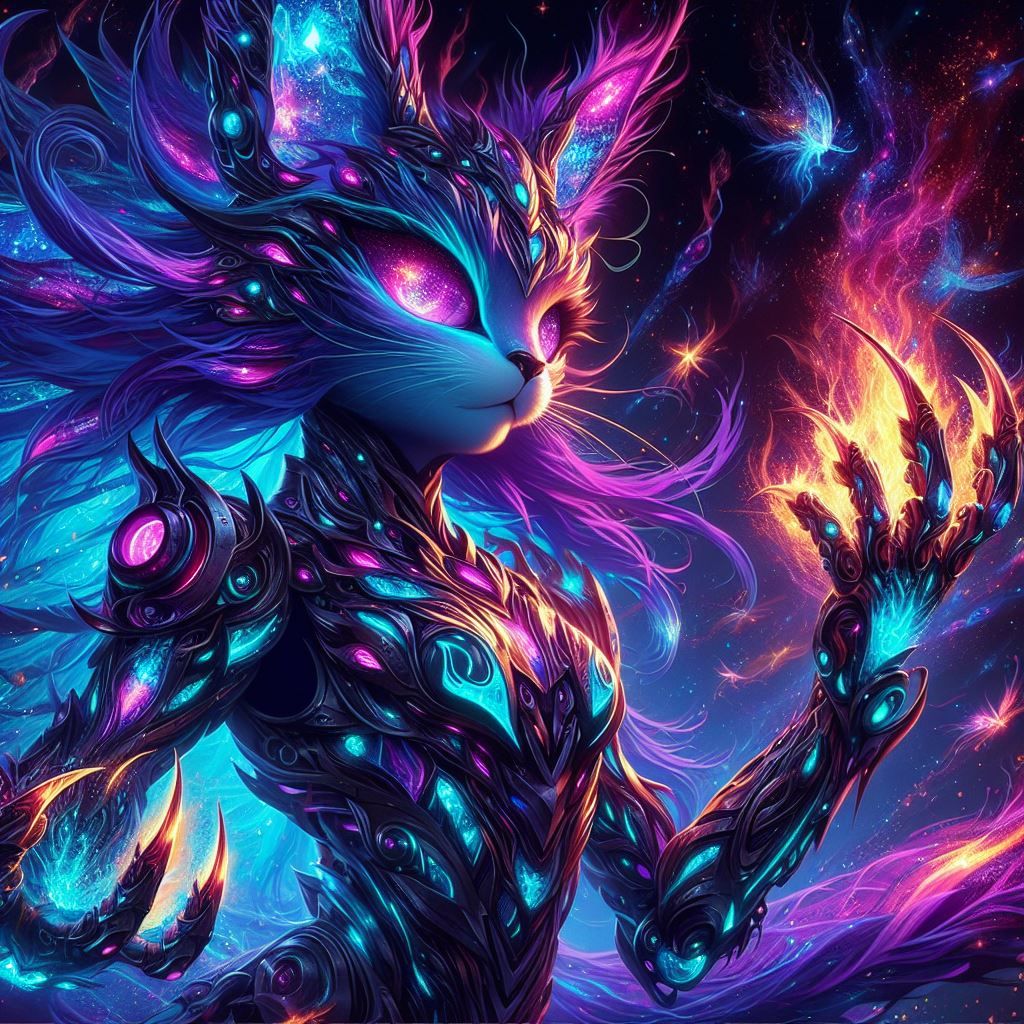 Girl Cat burning claws