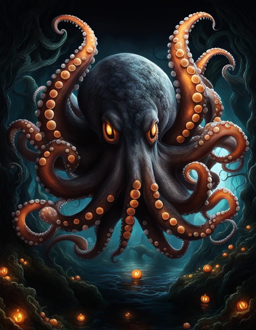 Halloween 🎃 Octopus - AI Generated Artwork - NightCafe Creator